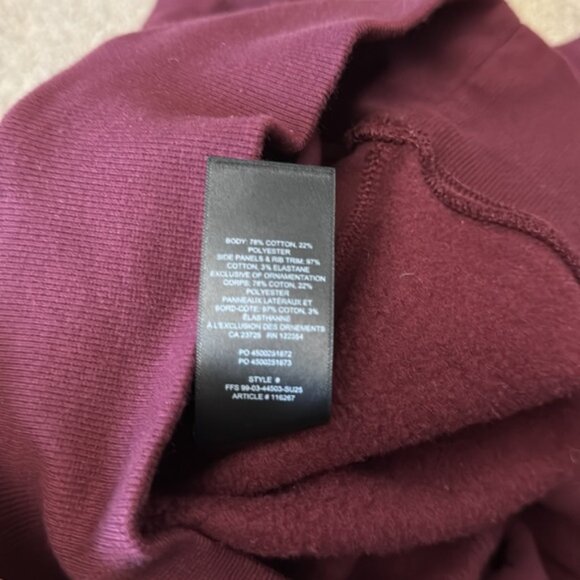 Aritzia Red cozy sweat fleece Boyfriend 1/2 Zip mock neck Sweatshirt Sz XL Fall - Picture 9 of 9